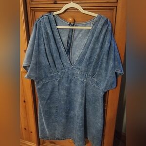 SHEIN Blue Denim Curve Dress